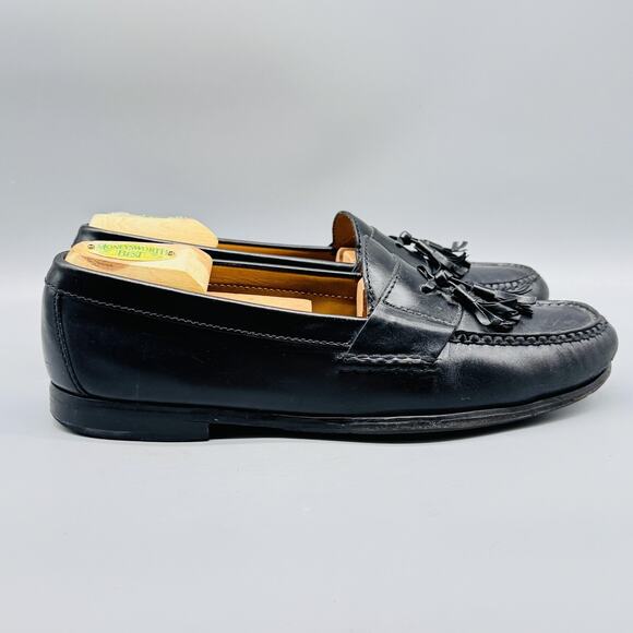 Cole Haan Shoes Mens 9 Black Leather Tassel Loafer Dress Slip Casual On Classic - Picture 1 of 11